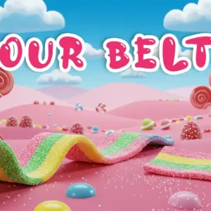 SOUR CANDY PARADISE SOUR BELTS BUBBLEGUM