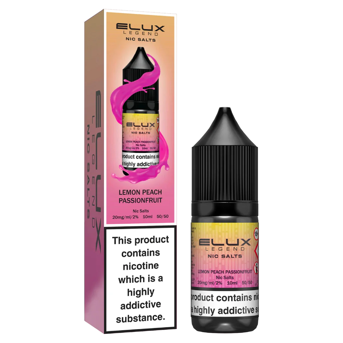 ELUX NIC SALTS 10MG LEMON PEACH PASSIONFRUIT