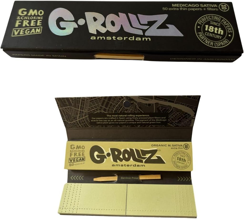 G-ROLLZ BLACK MEDICAGO SATIVA BOOKLETS/TIPS/POKER