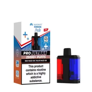 Hayati Pro Ultra Plus 25K Pod Red R Gb/Blu Razz Gb 1X5