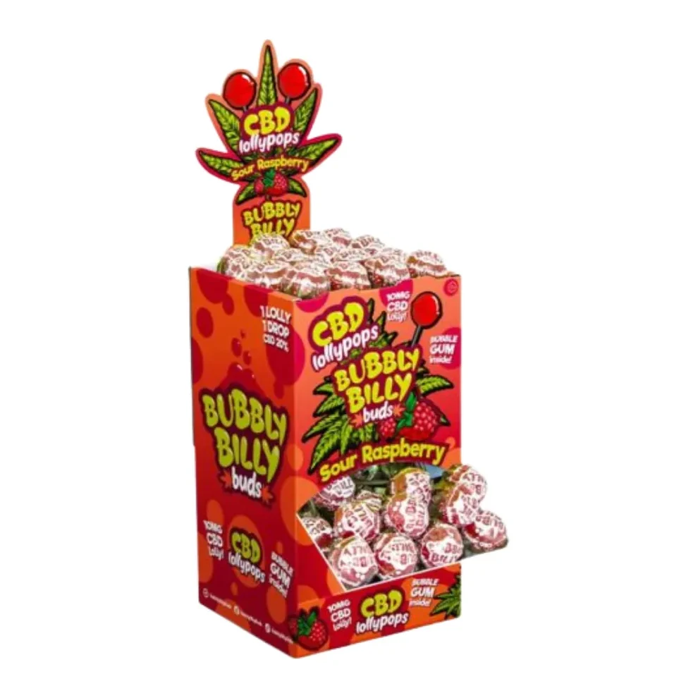 Bubbly Billy Buds Cbd Lollipops Sour Rasp 1X100