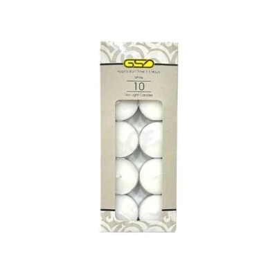 Candles White T-Light Gsd 10PC