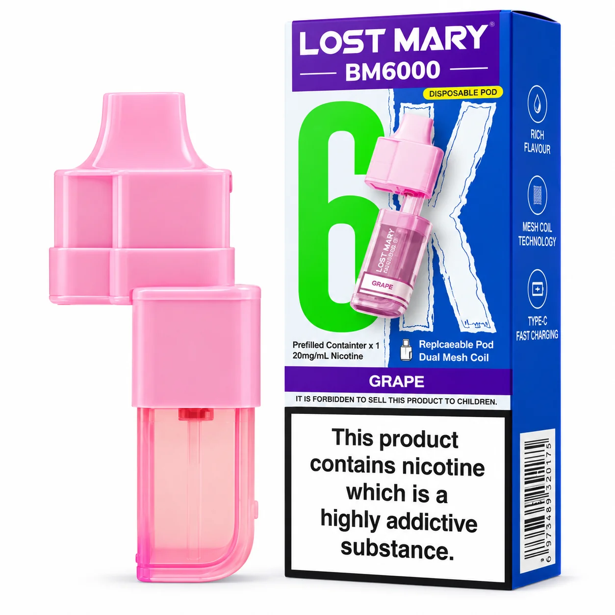 Lost Mary Bm6K Pod Grape 1X5