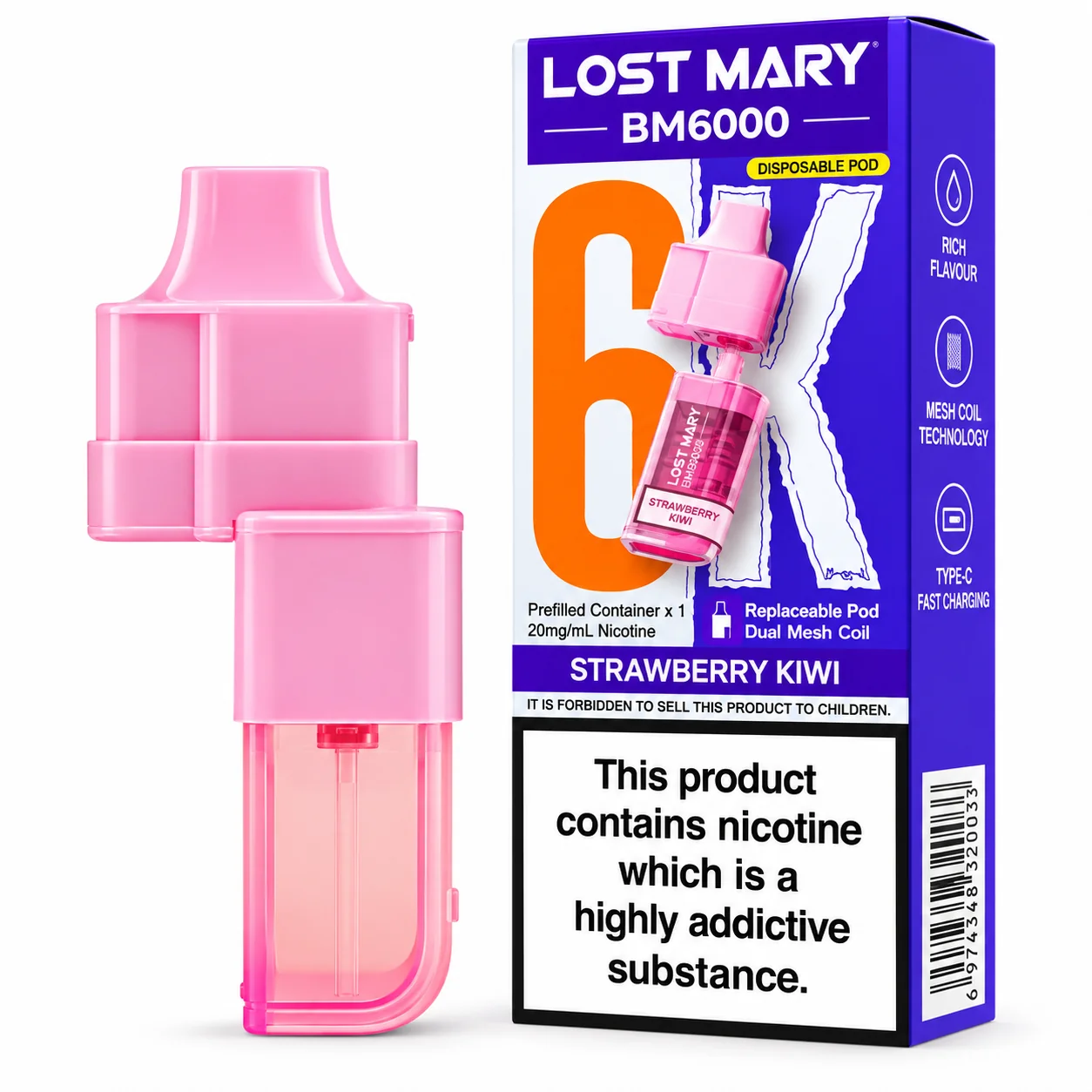 Lost Mary Bm6K Pod Strawberry Kiwi 1X5