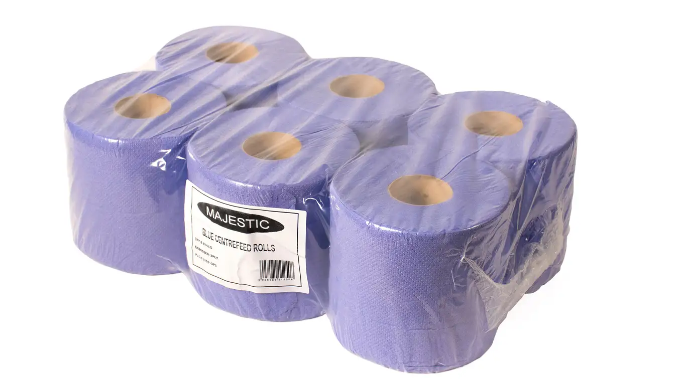 Majestic Blue Centrefeed Rolls 6X90M